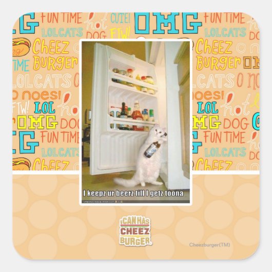 Ik bewaar onze bieren vierkante sticker (Voorkant)