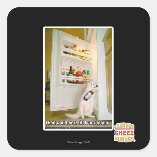 Ik bewaar onze bieren vierkante sticker (Voorkant)