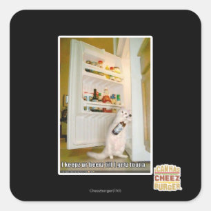 Ik bewaar onze bieren vierkante sticker