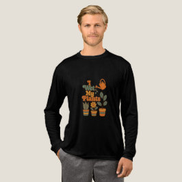Ik bewater mijn planten – Retro 70s strepen Tri-Blend Shirt