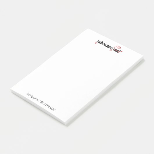 Ik bewerk omdat ik Post-it® notes kan personaliser (Schuin)