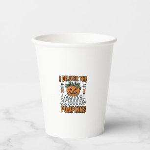 Ik Bezorg De Kleine Pompoenen Halloween Verpleegst Papieren Bekers