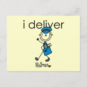 Ik bezorg post Postbode Briefkaart