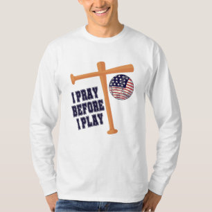 Ik bid voor ik Basebal Game speel T-shirt