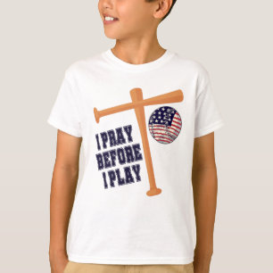 Ik bid voor ik Basebal Game speel T-shirt