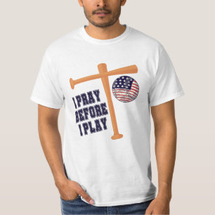 Ik bid voor ik Basebal Game speel T-shirt