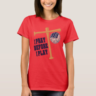Ik bid voor ik Basebal Game speel T-shirt
