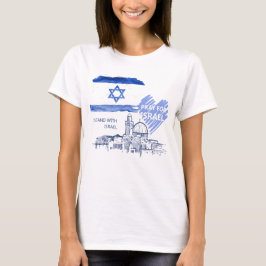 Ik bid voor Israël, ik sta achter Israël. wereldvr T-shirt