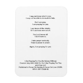 "Ik bid voor je" gedicht Magneet
