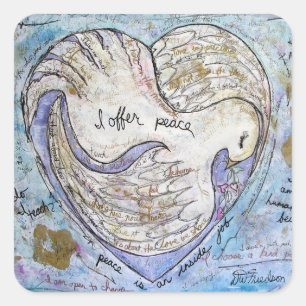 Ik bied rust vierkante sticker