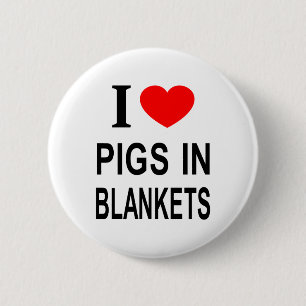 Ik ❤️ BIGGETJES IN DEKEN Ik HOU VAN BIGGETJES IN D Ronde Button 5,7 Cm