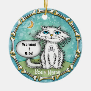 Ik bijt Scraggles Cat Keramisch Ornament