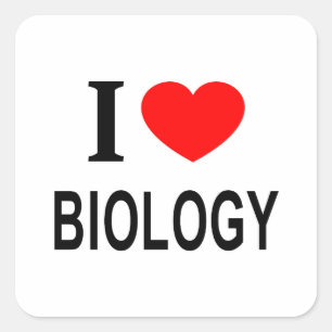 IK ❤️ BIOLOGIE VAN BIOLOGIE I-HARTEBIOLOGIE VIERKANTE STICKER