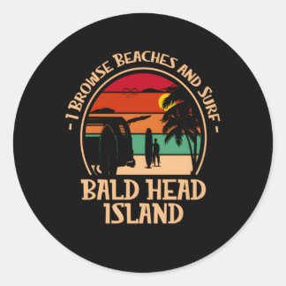 Ik blader door stranden en Surf op Bald Head Islan Ronde Sticker