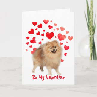 Ik blaf van liefde voor jou Pomeranian hond Valent Feestdagen Kaart