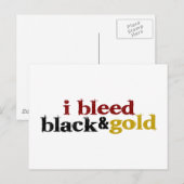 Ik bleed zwart en goud briefkaart (Voorkant / Achterkant)