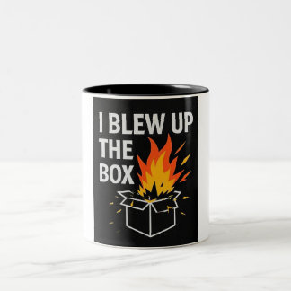 Ik blies de mok van de koffiemachine op