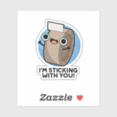 Ik blijf bij je grappige duct tape pun sticker (Vel)