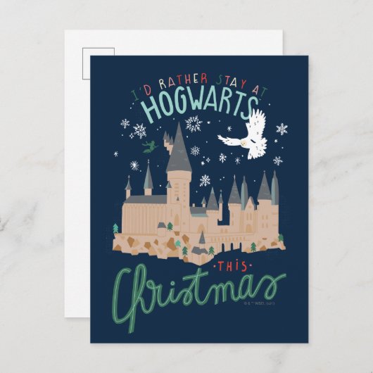 Ik blijf dit kerstfeest liever op Zweinstein Feestdagenkaart (Voorkant / Achterkant)