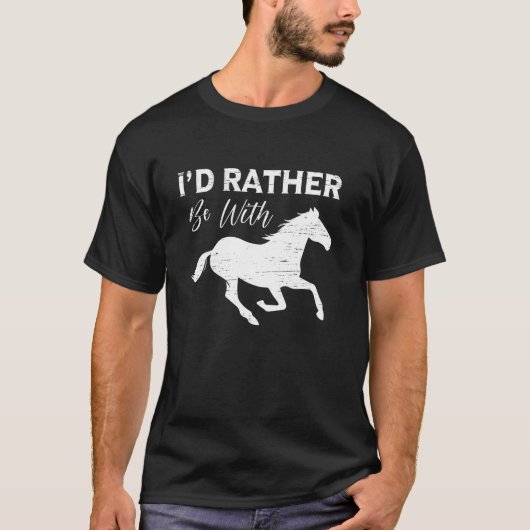 Ik blijf liever bij paarden verklaring t-shirt (Voorkant)
