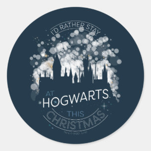 Ik blijf liever op HOGWARTS™ Magische Lichten Kuns Ronde Sticker