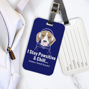 Ik blijf passief en chill Beagle Funny Dog Bagagelabel