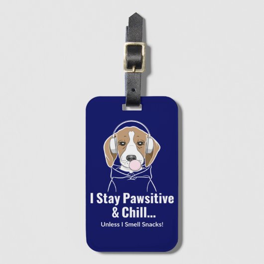 Ik blijf passief en chill Beagle Funny Dog Bagagelabel (Voorkant (verticaal))