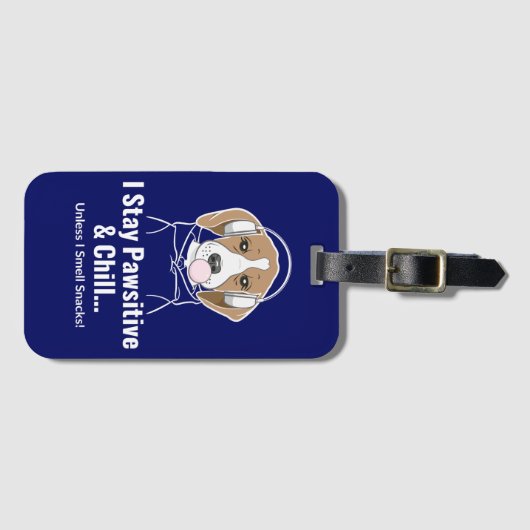 Ik blijf passief en chill Beagle Funny Dog Bagagelabel (Voorkant (horizontaal))