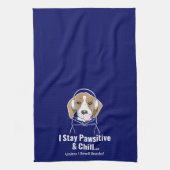 Ik blijf passief en chill Beagle Funny Dog Theedoek (Verticaal)