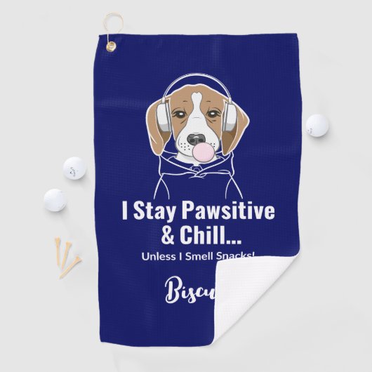 Ik blijf passief en kil hond grappige beagle golfhanddoek (Insitu)