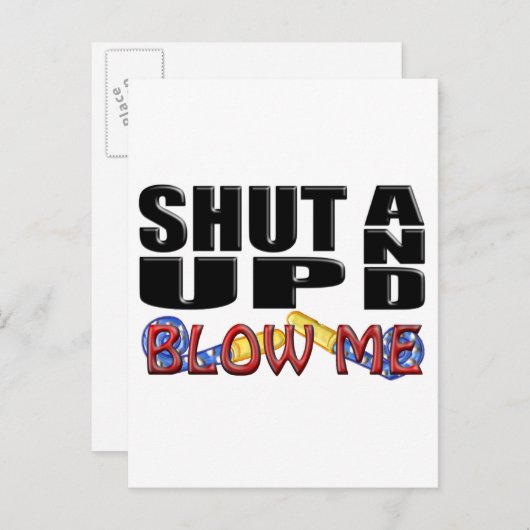 IK BLOEG EN BLOEK ME (partijvoordeel) Uitnodiging Briefkaart (Voorkant / Achterkant)