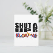 IK BLOEG EN BLOEK ME (partijvoordeel) Uitnodiging Briefkaart (Staand voorkant)