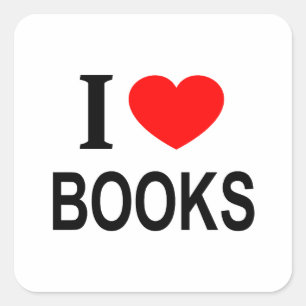 Ik ❤️ BOEKEN WAARVAN IK BOEKEN HEB. Vierkante Sticker