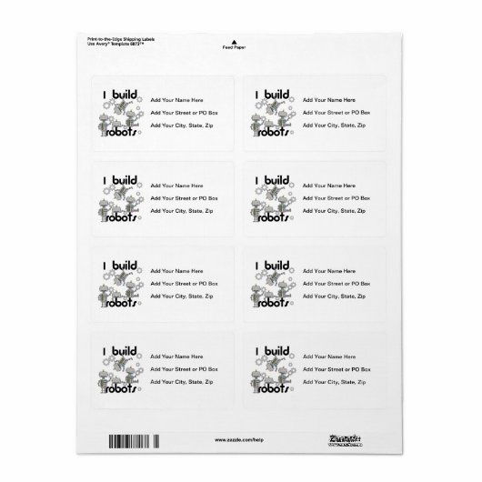 Ik bouw Robots Etiket (Full Sheet)