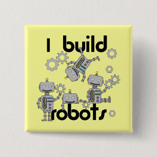 Ik bouw Robots Vierkante Button 5,1 Cm
