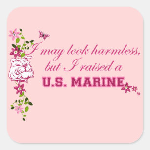 Ik bracht een marinier op vierkante sticker
