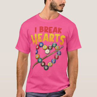 Ik breek harten grappige biljartspeler Pool Stick  T-shirt