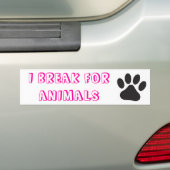 Ik breek uit voor dieren bumpersticker (Op auto)