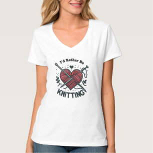 Ik brei liever Hart garen Grafisch breister T-shirt
