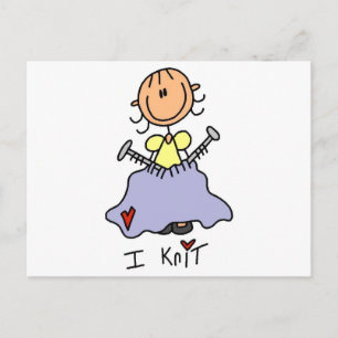 Ik Brei Stick Figure T-shirts en Cadeaus Briefkaart