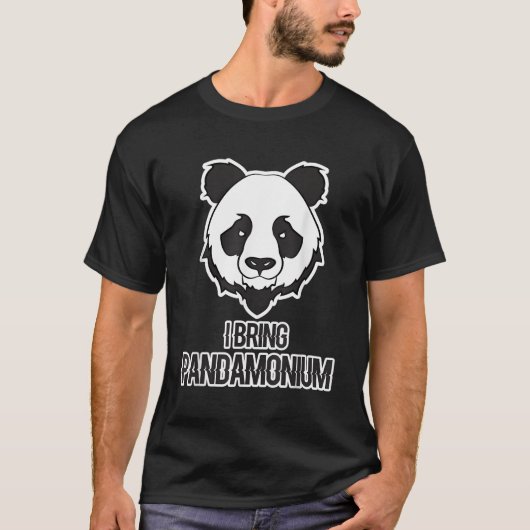 Ik breng pandamonium voor panda en panda t-shirt (Voorkant)