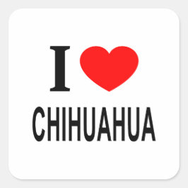Ik ❤️ CHIHUAHUA Ik hou van CHIHUAHUA CHIHUAHUA is  Vierkante Sticker