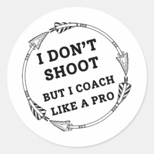 Ik coach als een pro Boogschieten papa Ronde Sticker