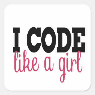 Ik code als een meisje sticker