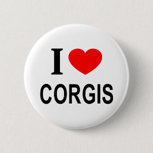 Ik ❤️ CORGI'S Ik HOU VAN CORGI'S Ik HEB CORGI'S HE Ronde Button 5,7 Cm