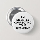 Ik corrigeer Grammar Ronde Button 5,7 Cm (Voorkant /achterkant)