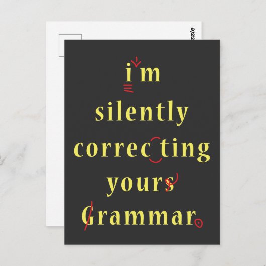 Ik corrigeer je Grammar High School. Briefkaart (Voorkant / Achterkant)