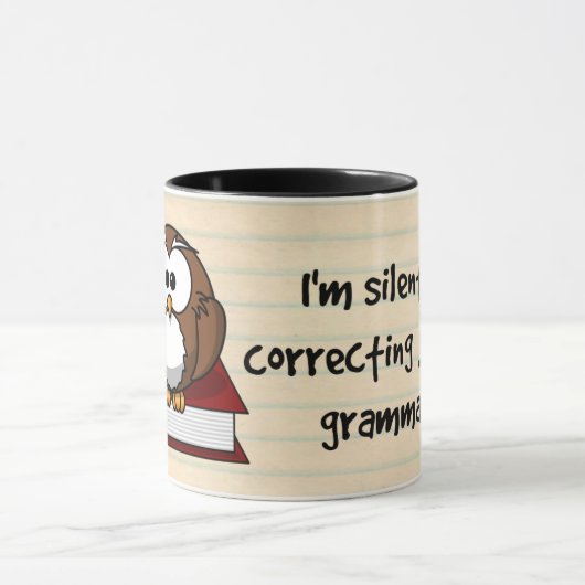 Ik corrigeer je Grammar Wise Owl. Mok (Midden)