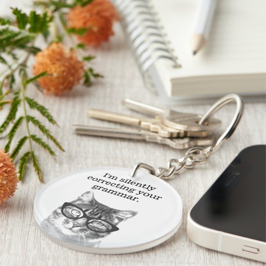 Ik corrigeer je grammaticacte leraar. sleutelhanger (Voorkant Rechts)