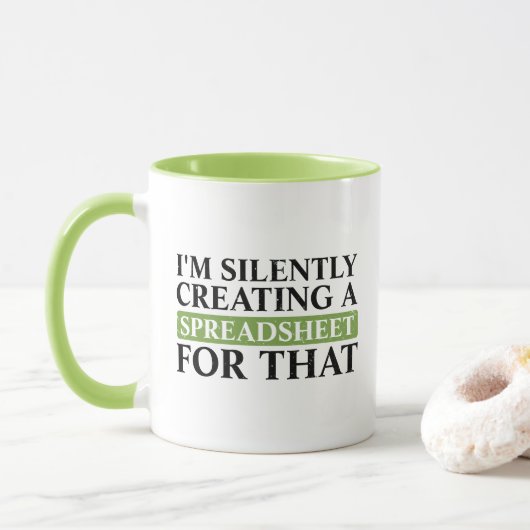Ik Creëer daar in stilte een spreadsheet voor - fu Mok (Met donut)